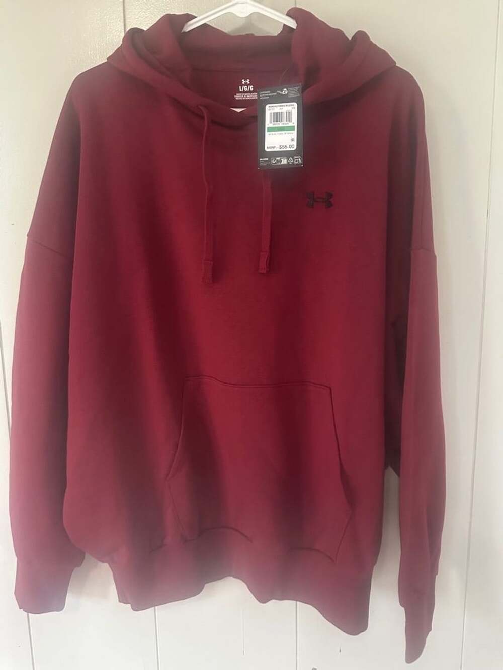 Under Armour Rival Fleece Hoodie Size L Maroon